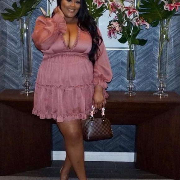 Fashion Nova Dresses & Skirts - Plus Size Fashion Nova Pink Ruffle Mini Dress